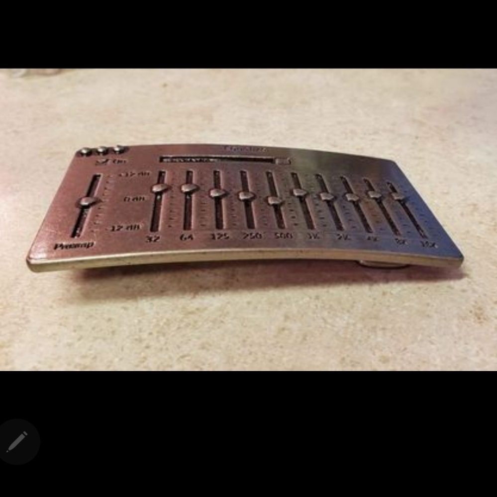 COPY - New DJ equalizer belt buckle. Approximately 3.75 inches wide